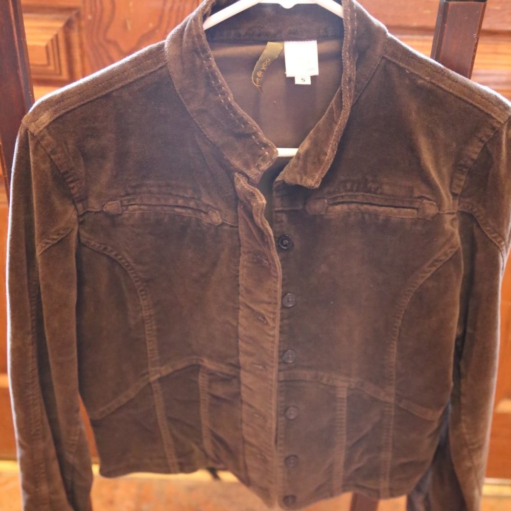 Vintage Women's Velour Brown Jacket / Blazer - Size Small